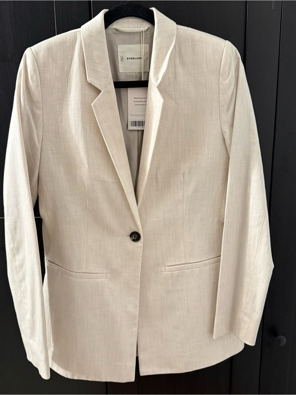 Everlane Cream Single-Button Blazer